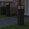 Vidaxl solar led pad licht 2 pcs zwart koudgewalst staal