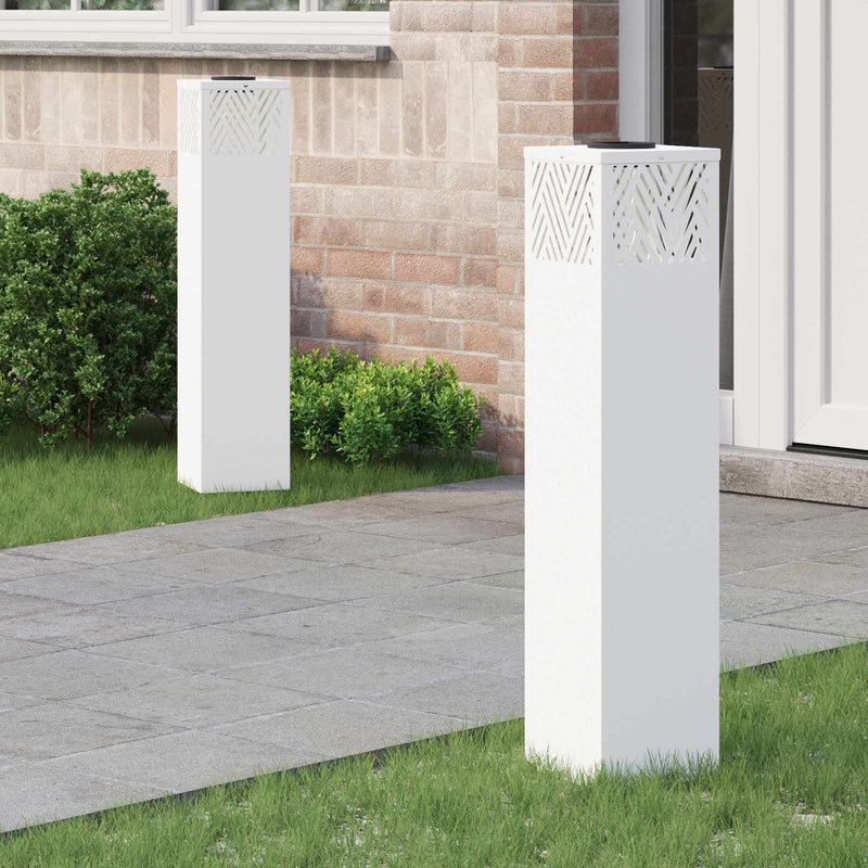 VidaXL lampione solare a led 2 pezzi in acciaio laminato a freddo bianco