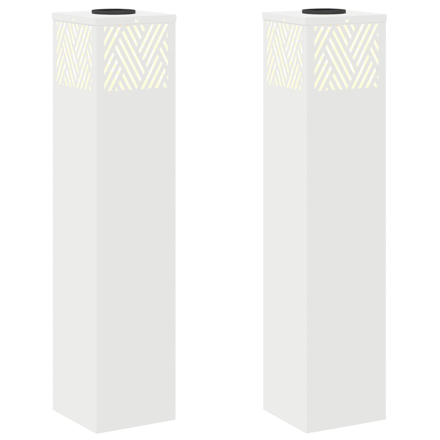 Vidaxl solar led pad licht 2 pcs wit koudgewalst staal