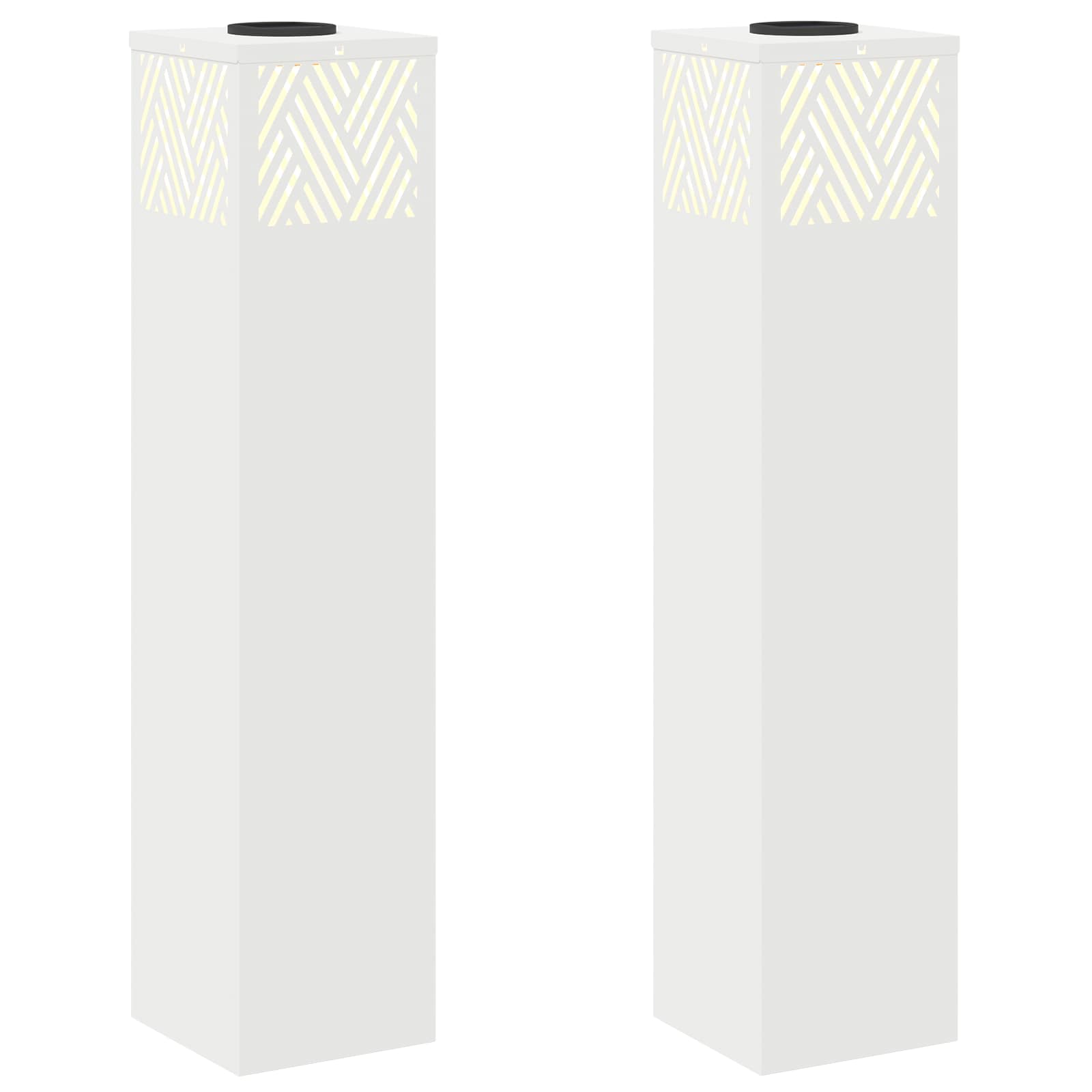 VidaXL lampione solare a led 2 pezzi in acciaio laminato a freddo bianco