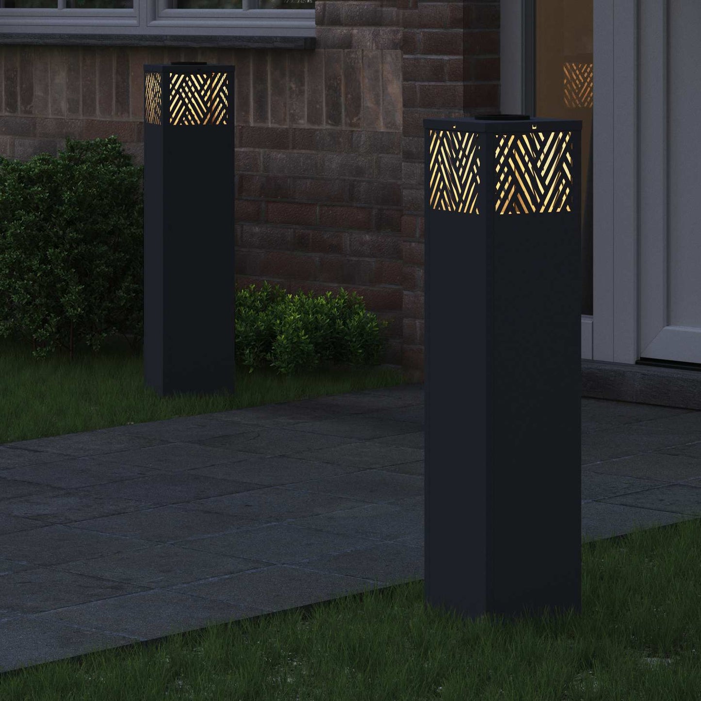 Vidaxl solar led pad licht 2 pcs antraciet koudgewalst staal