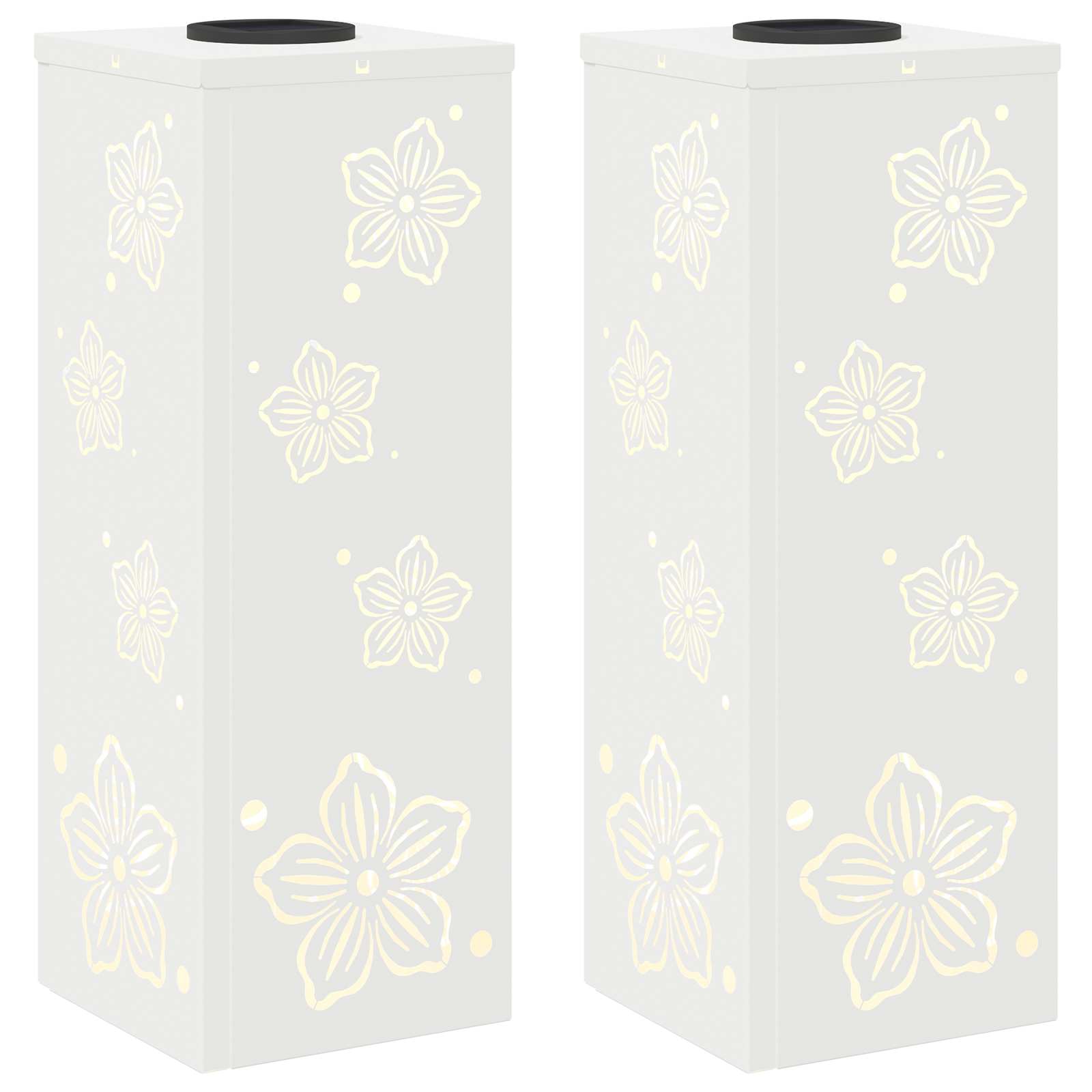 VidaXL lampione solare a led 2 pezzi in acciaio laminato a freddo bianco