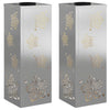 VidaXL lampione solare a led 2 pezzi in acciaio inossidabile argento