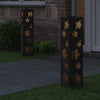 Vidaxl solar led pad licht 2 pcs zwart koudgewalst staal
