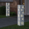 Luz de camino LED solar VidaXL 2 piezas acero laminado en frío blanco