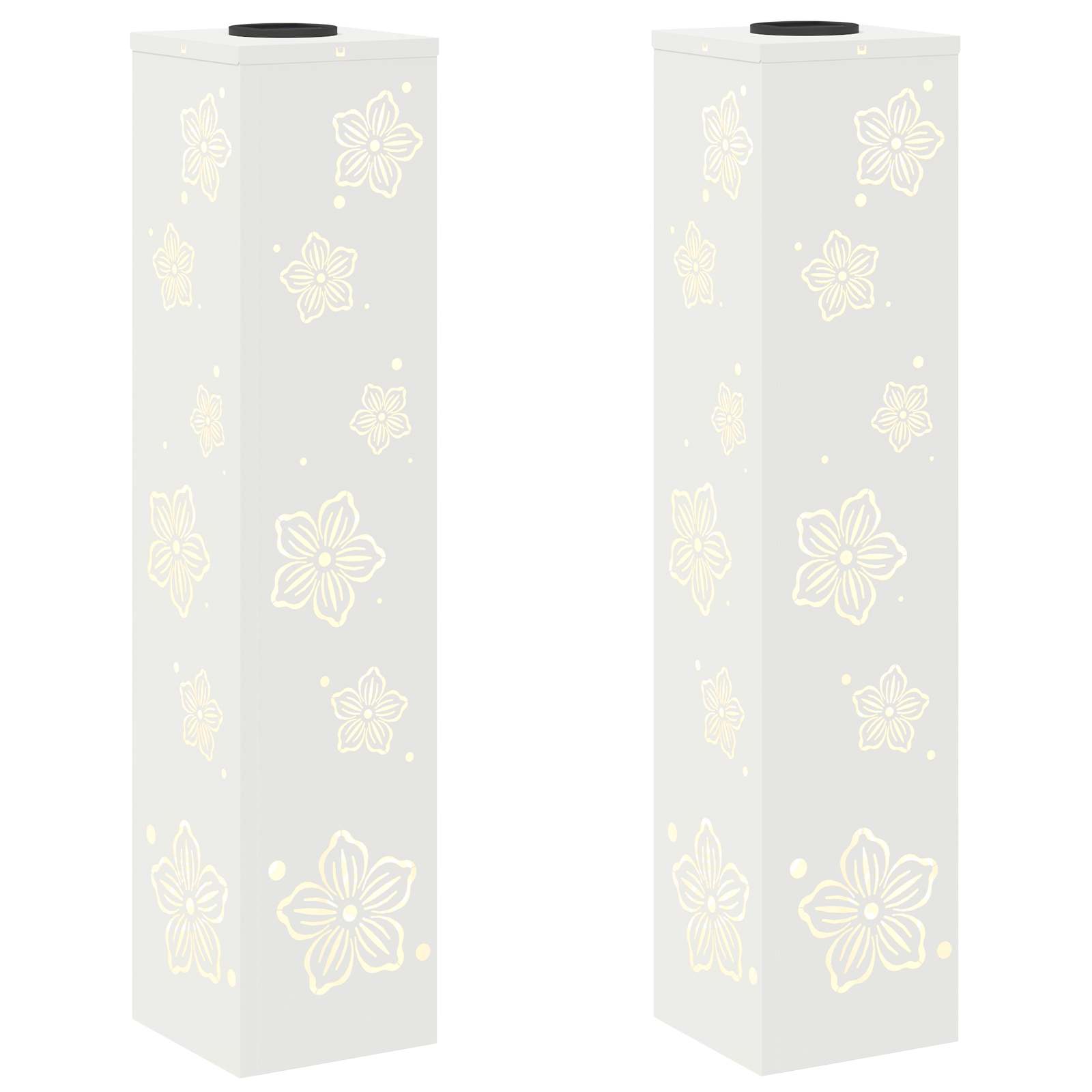VidaXL lampione solare a led 2 pezzi in acciaio laminato a freddo bianco