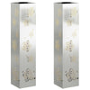 Vidaxl solar led pad licht 2 pcs zilver gegalvaniseerd staal