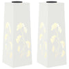 VidaXL lampione solare a led 2 pezzi in acciaio laminato a freddo bianco