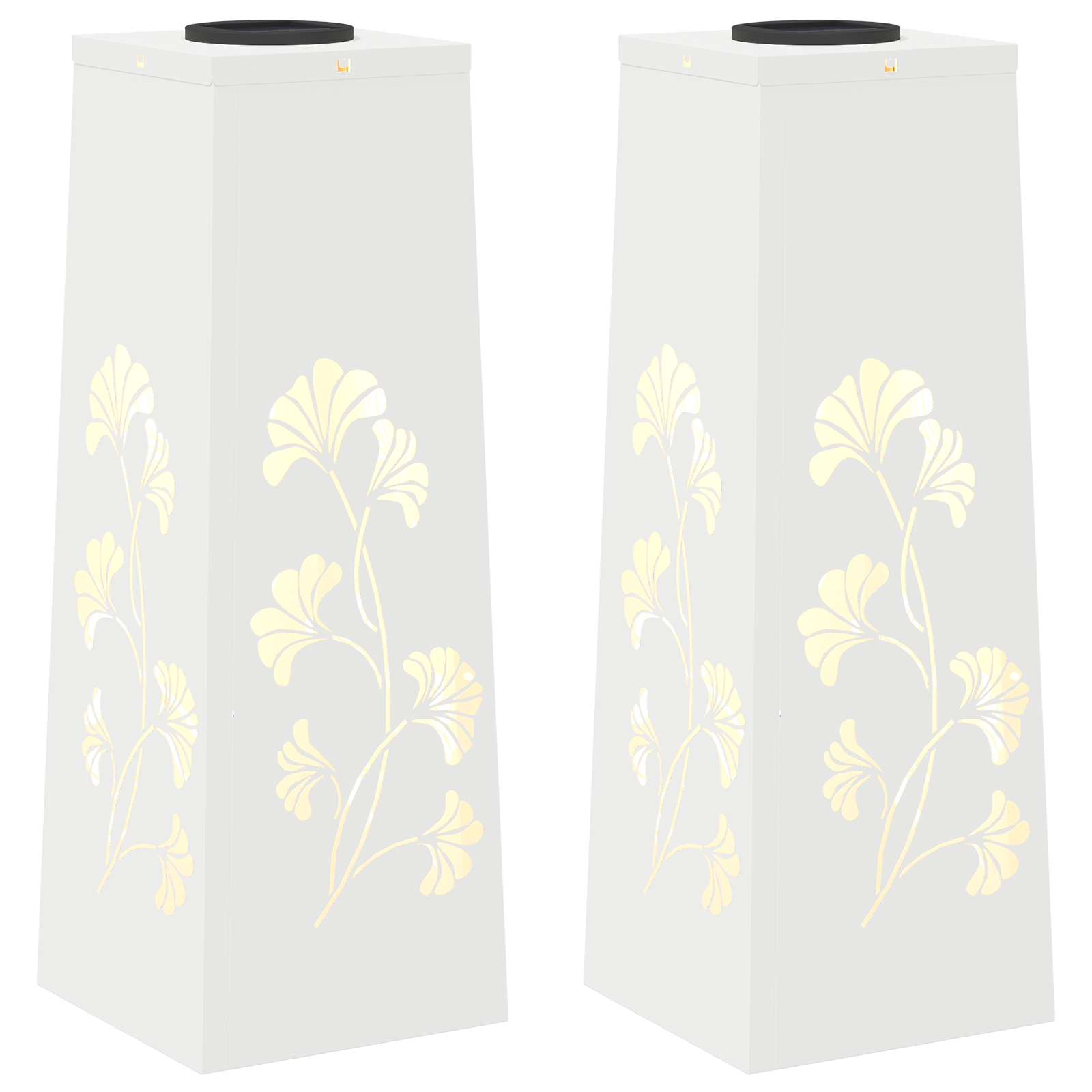 VidaXL lampione solare a led 2 pezzi in acciaio laminato a freddo bianco