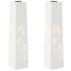 VidaXL lampione solare a led 2 pezzi in acciaio laminato a freddo bianco
