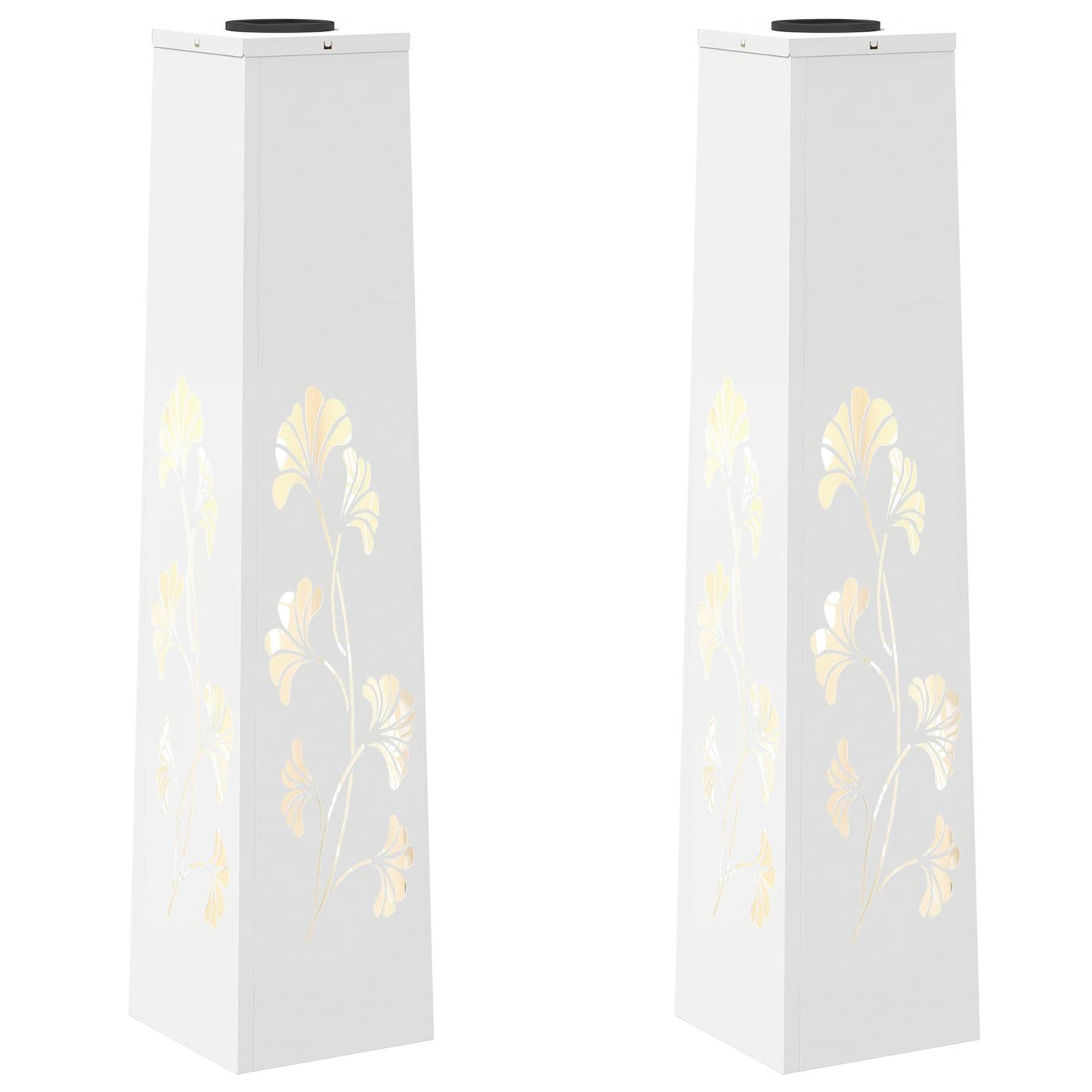 Vidaxl solar led pad licht 2 pcs wit koudgewalst staal