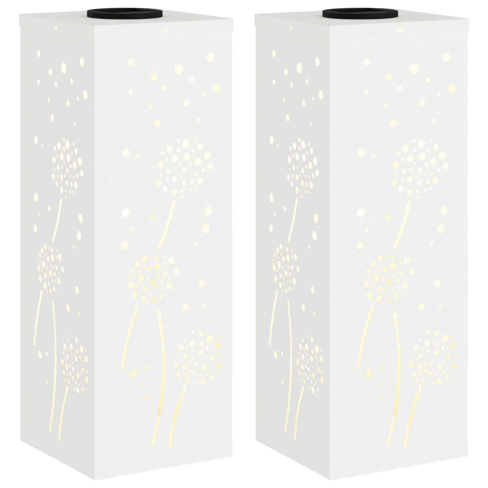 VidaXL lampione solare a led 2 pezzi in acciaio laminato a freddo bianco