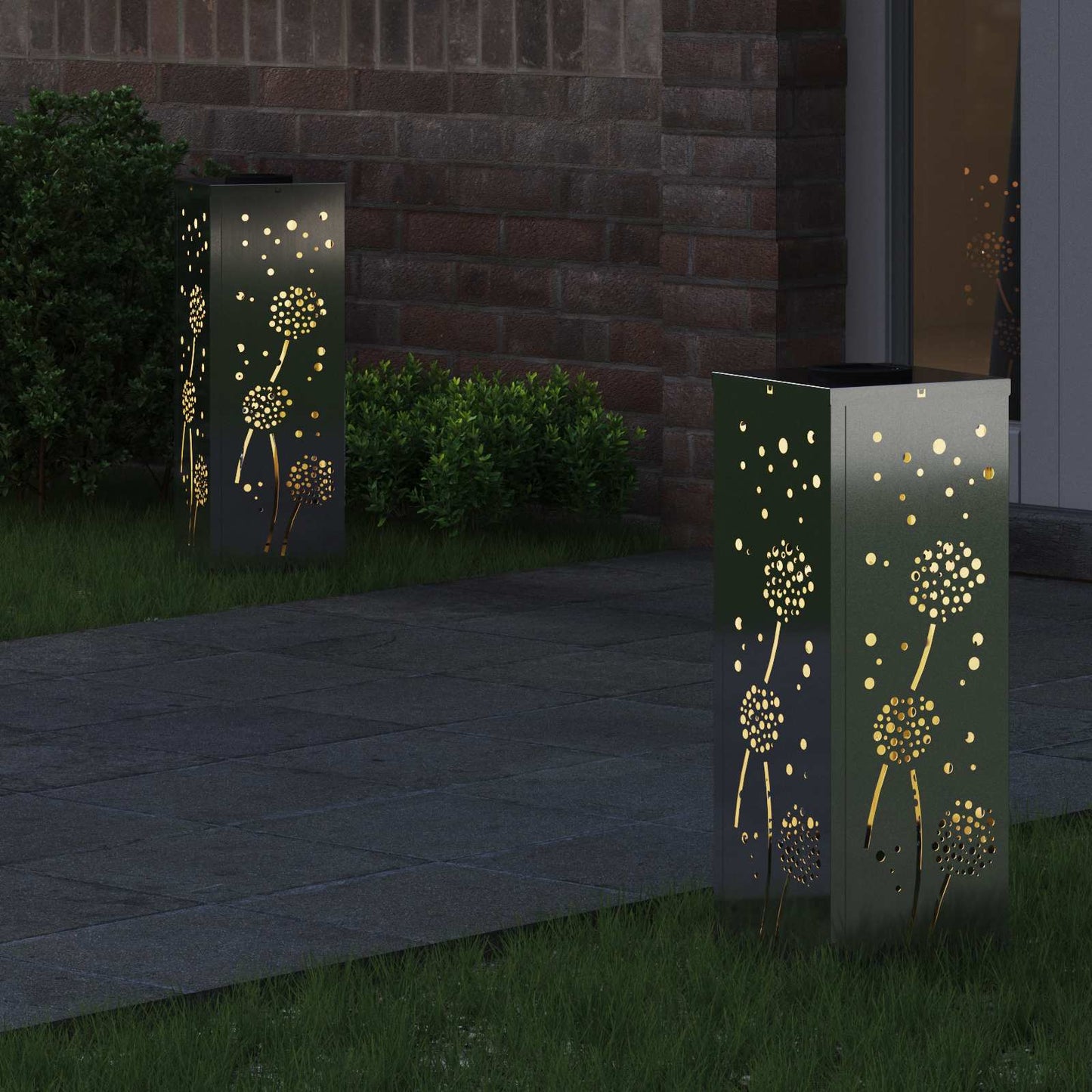 Vidaxl solar led pad licht 2 pcs zilver gegalvaniseerd staal