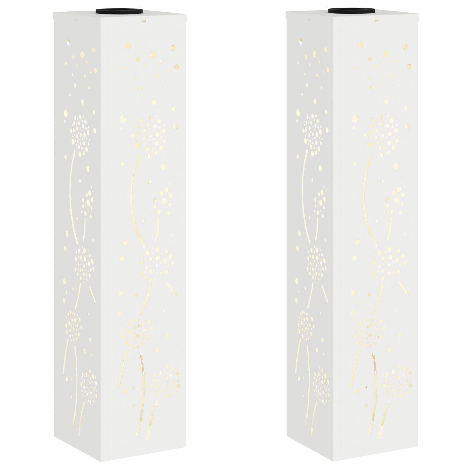 VidaXL lampione solare a led 2 pezzi in acciaio laminato a freddo bianco