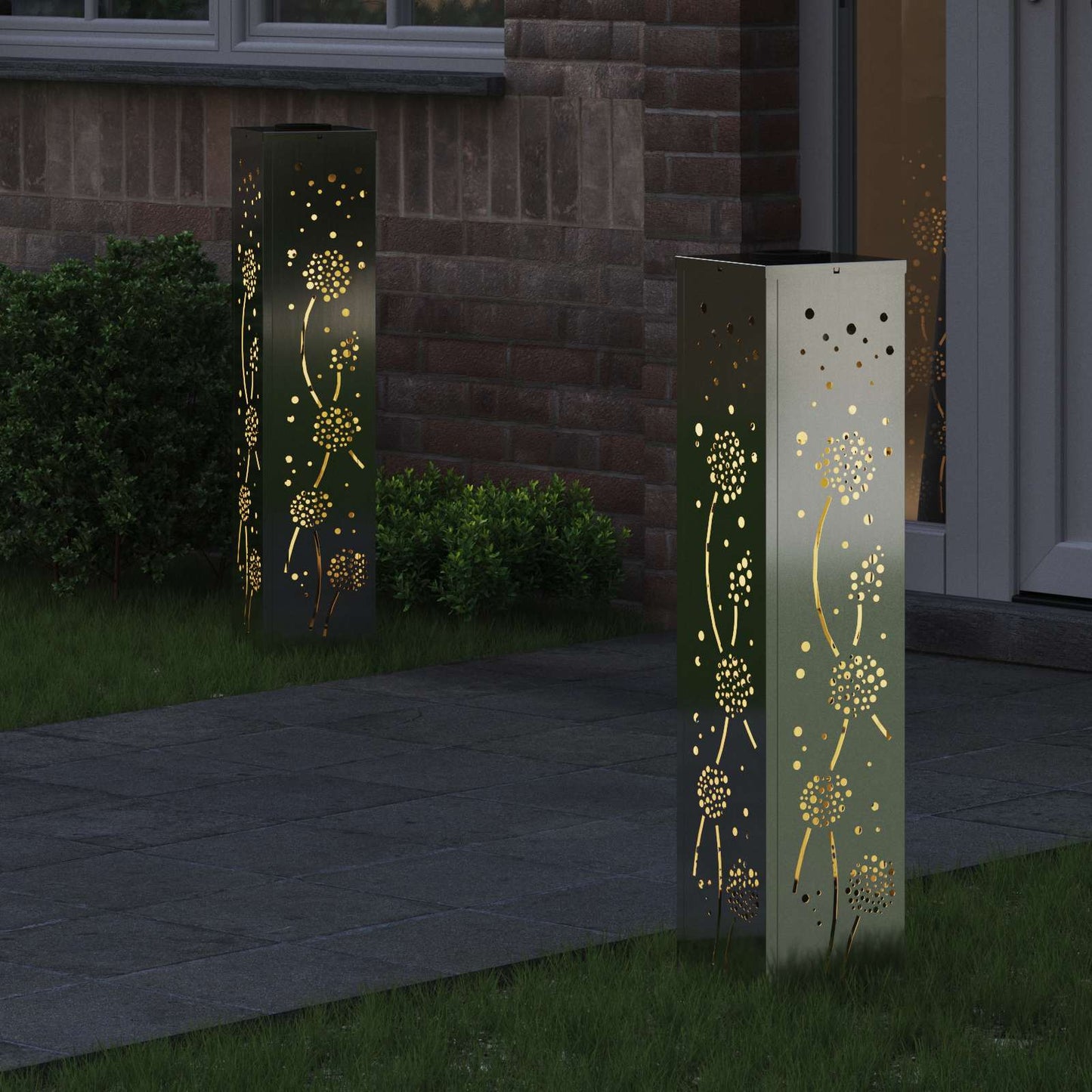 Vidaxl solar led pad licht 2 pcs roestig gegalvaniseerd