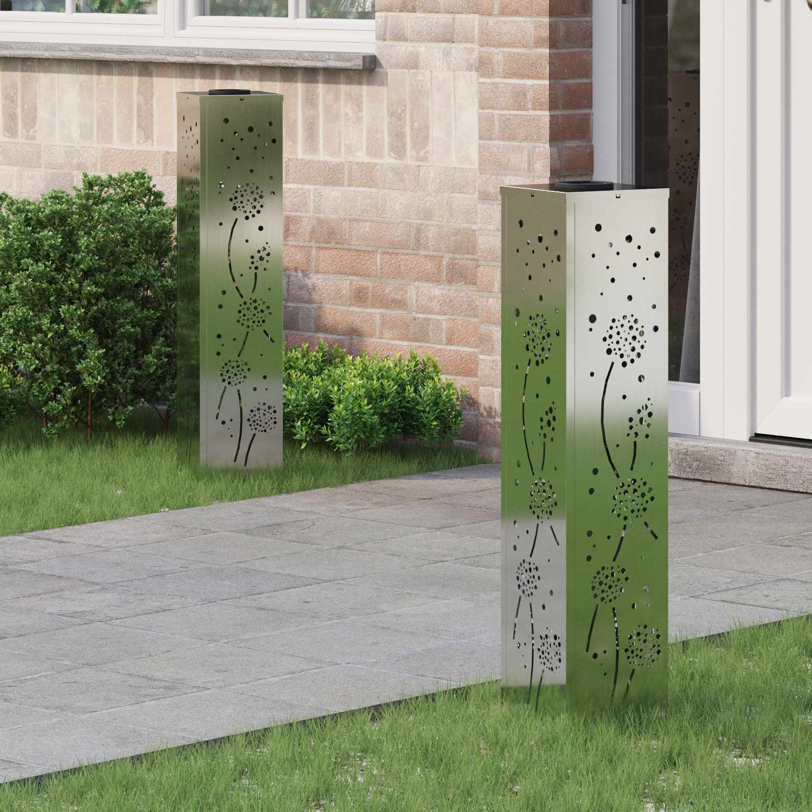 Vidaxl solar led pad licht 2 pcs roestig gegalvaniseerd