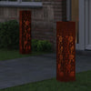 VidaXL lampione solare a led 2 pezzi in acciaio corten arrugginito