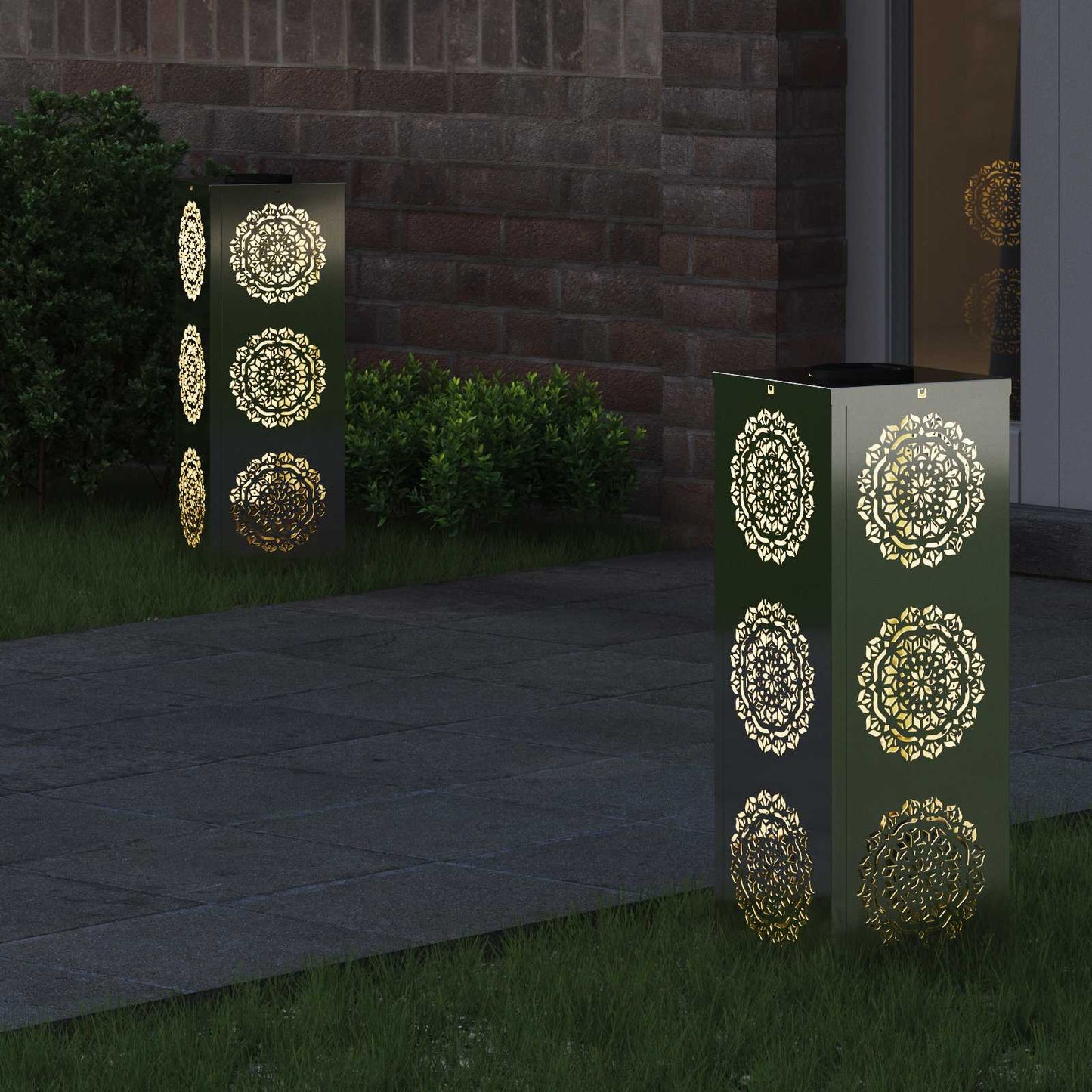Vidaxl solar led pad licht 2 pcs zilver gegalvaniseerd staal