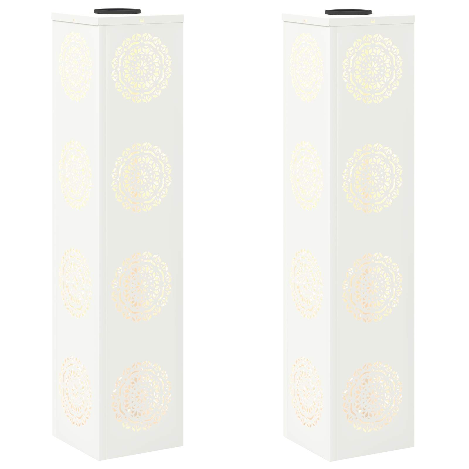 VidaXL lampione solare a led 2 pezzi in acciaio laminato a freddo bianco