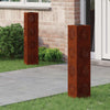 VidaXL lampione solare a led 2 pezzi in acciaio corten arrugginito