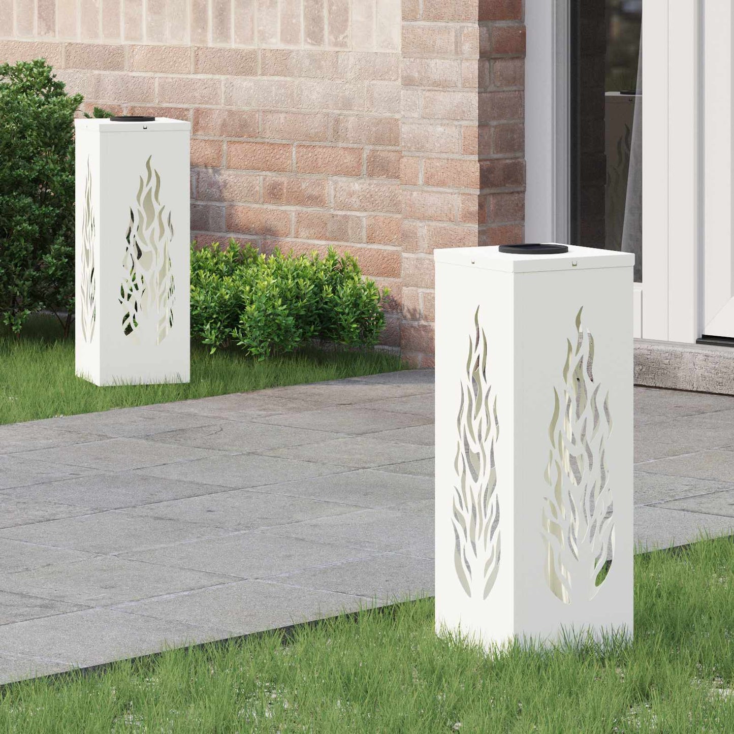 Vidaxl solar led pad licht 2 pcs wit koudgewalst staal