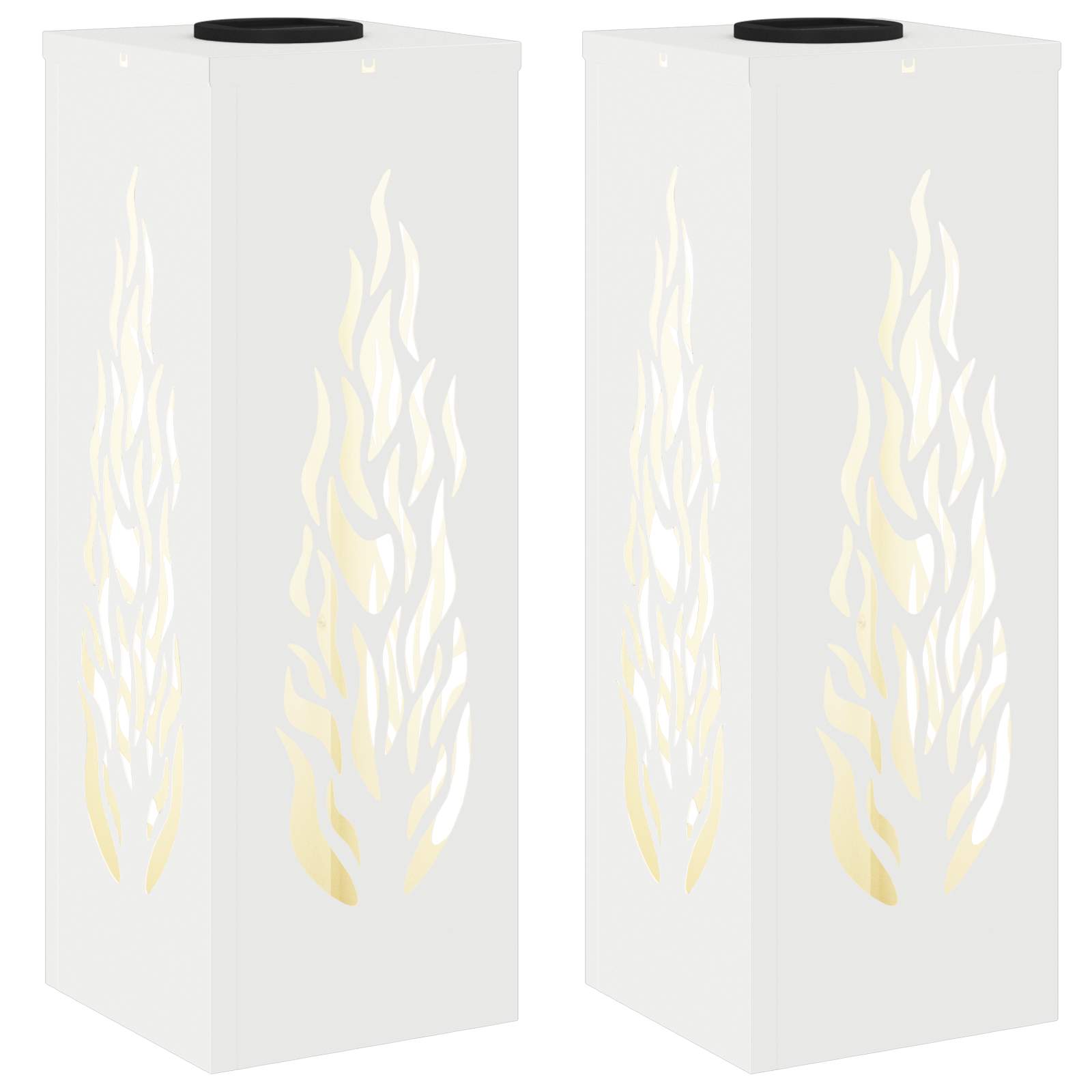 VidaXL lampione solare a led 2 pezzi in acciaio laminato a freddo bianco