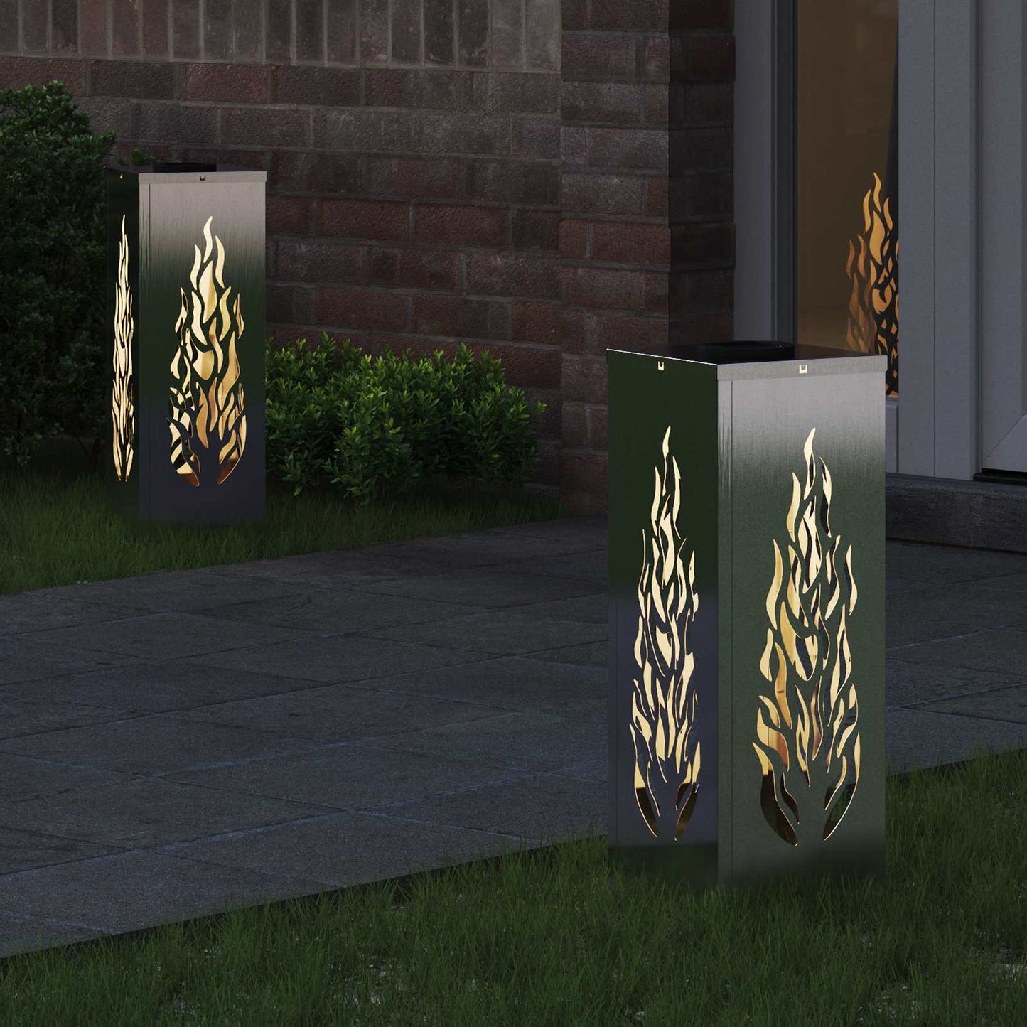 Vidaxl solar led pad licht 2 pcs zilver roestvrij staal