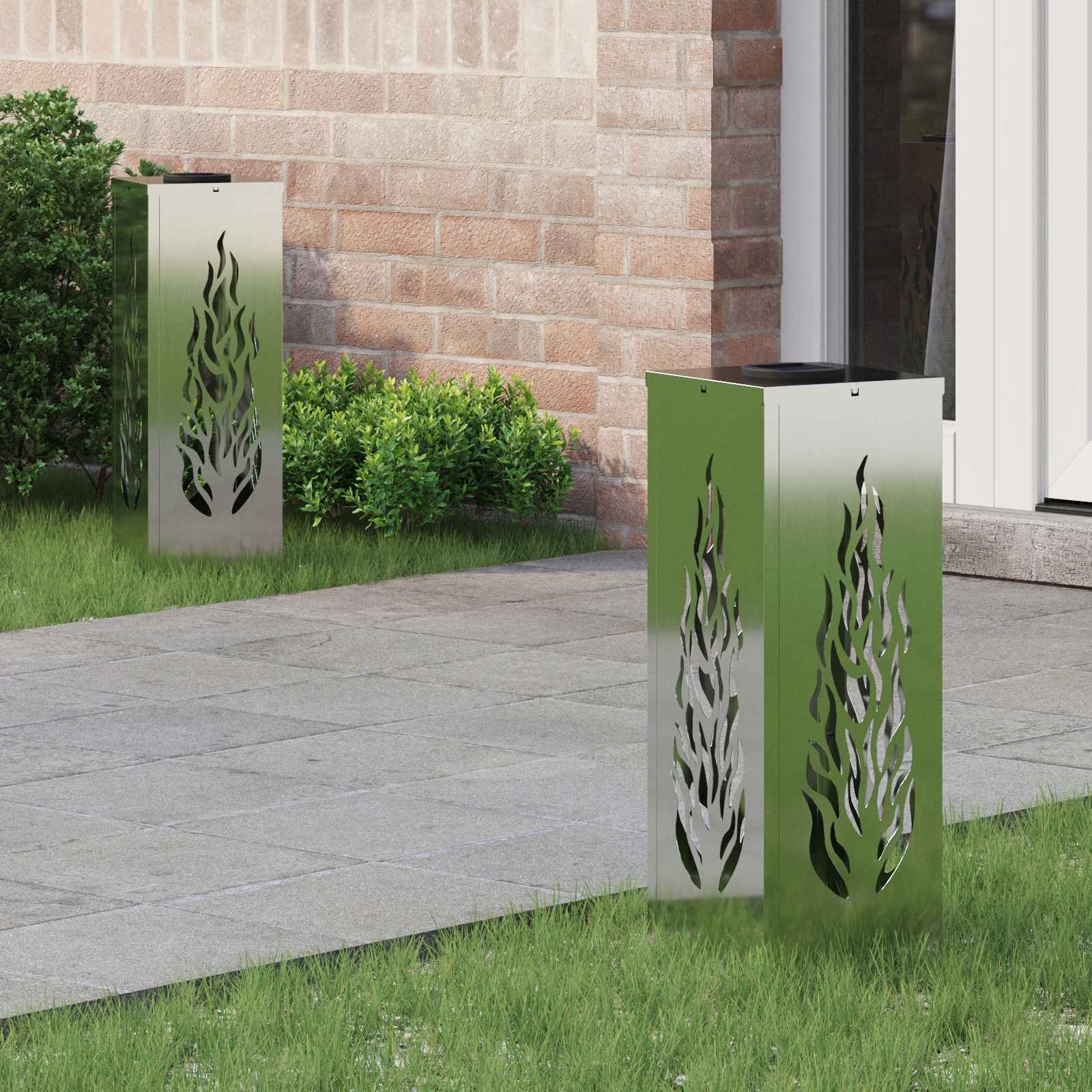 Vidaxl solar led pad licht 2 pcs zilver gegalvaniseerd staal
