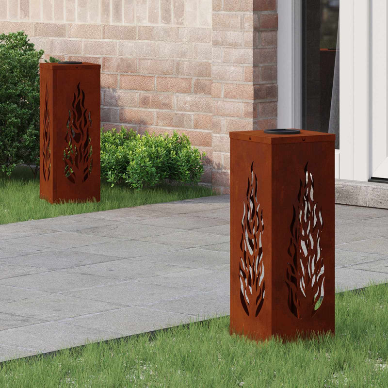 Luz de camino LED solar VidaXL 2 piezas acero corten bronce