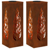 Luz de camino LED solar VidaXL 2 piezas acero corten bronce