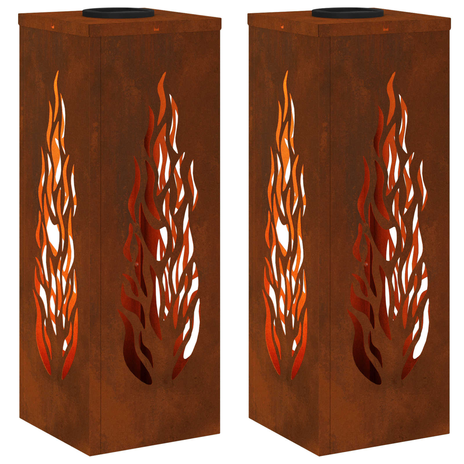 Luz de camino LED solar VidaXL 2 piezas acero corten bronce