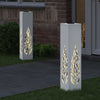 VidaXL lampione solare a led 2 pezzi in acciaio laminato a freddo bianco