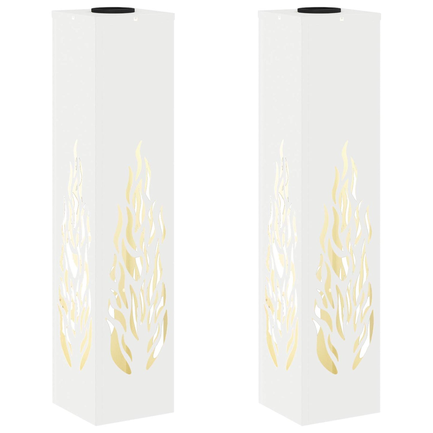 VidaXL lampione solare a led 2 pezzi in acciaio laminato a freddo bianco