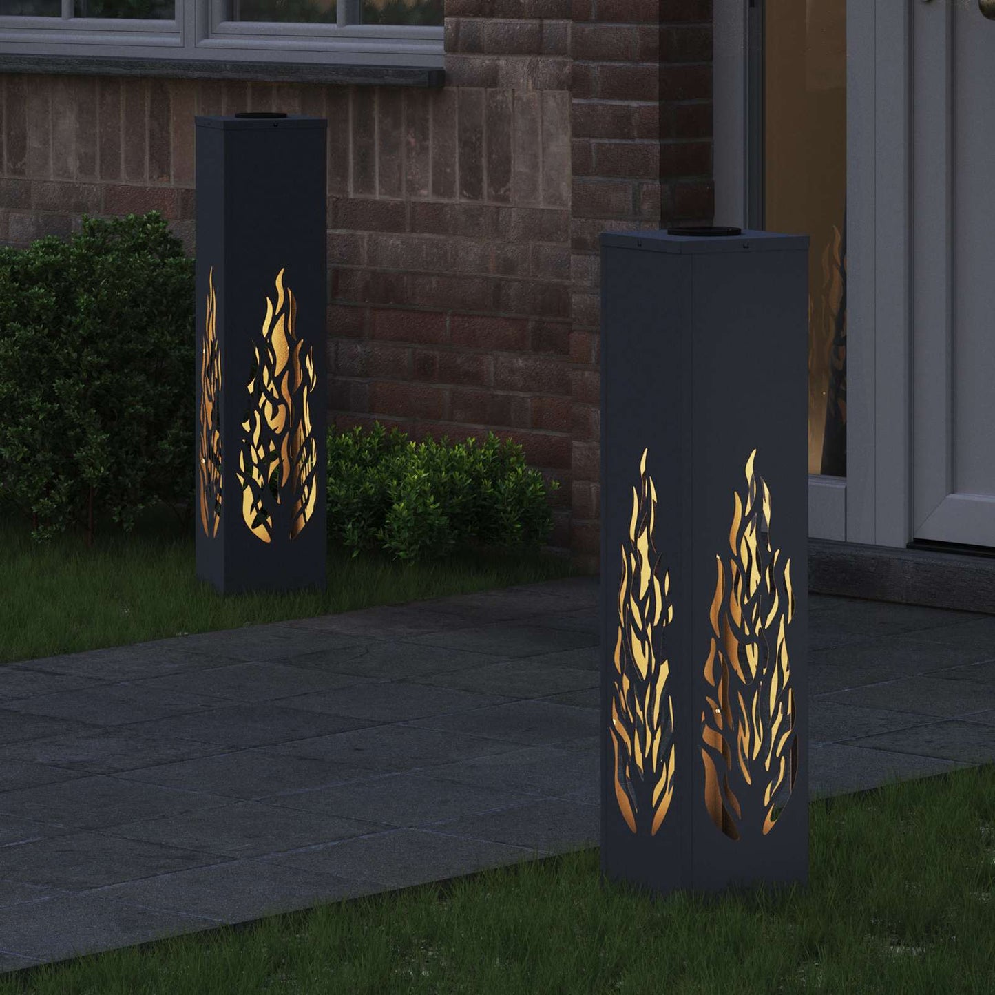 Vidaxl solar led pad licht 2 pcs antraciet koudgewalst staal
