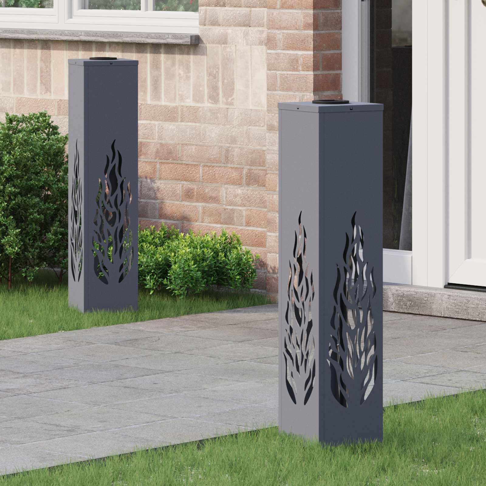Vidaxl solar led pad licht 2 pcs antraciet koudgewalst staal