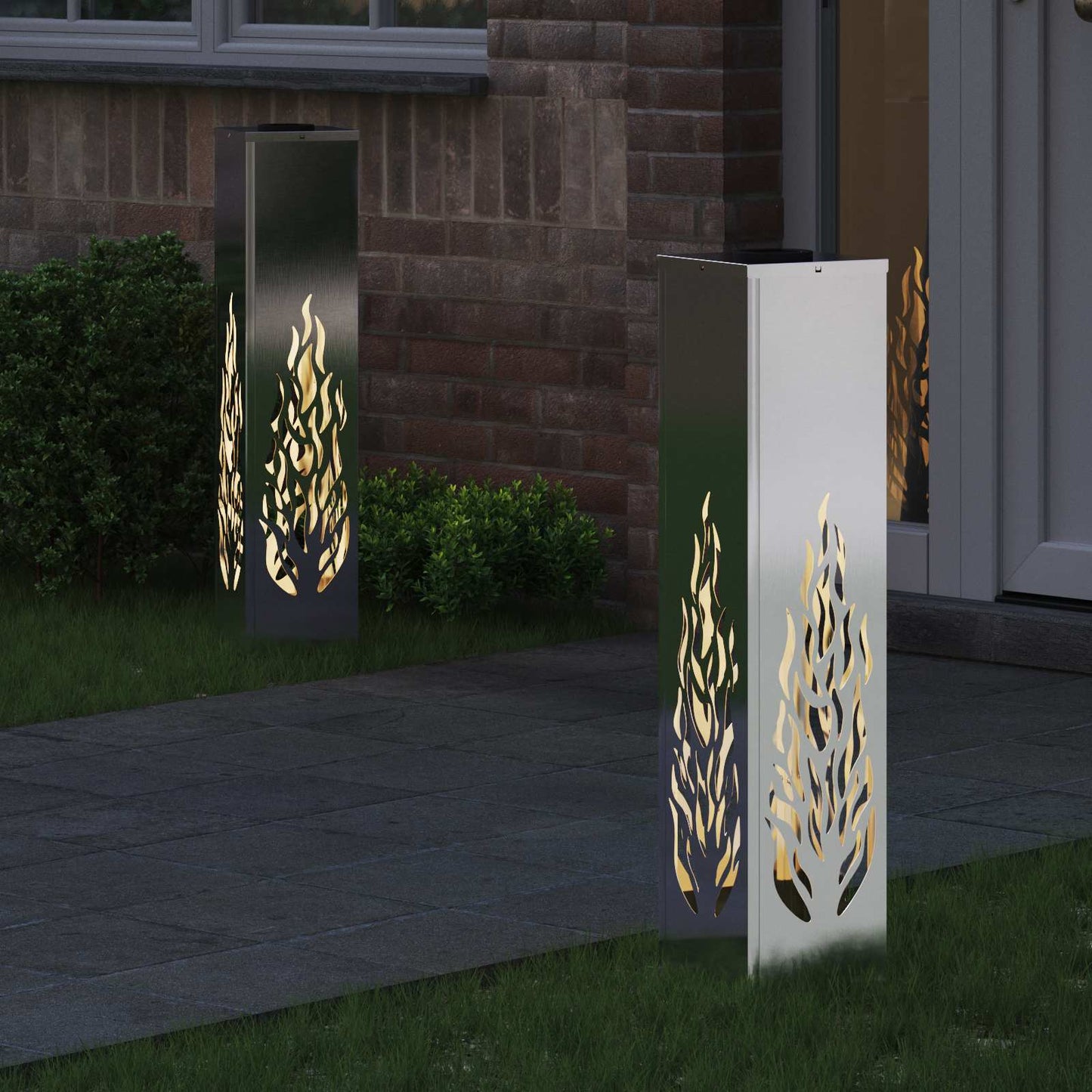 Vidaxl solar led pad licht 2 pcs zilver roestvrij staal