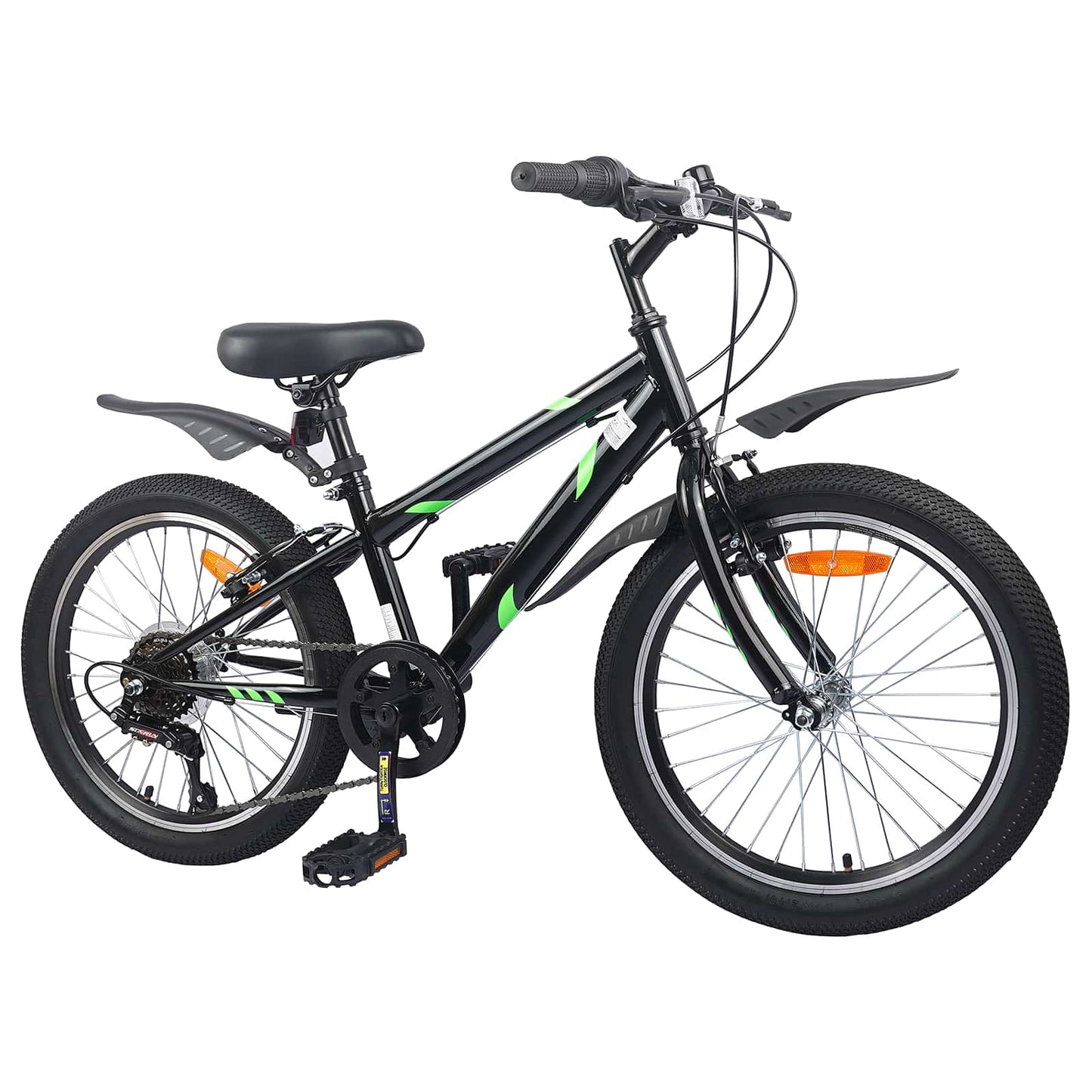 Bicicletta per bambini VidaXL 20 pollici 6 velocità per 6-11 anni nera