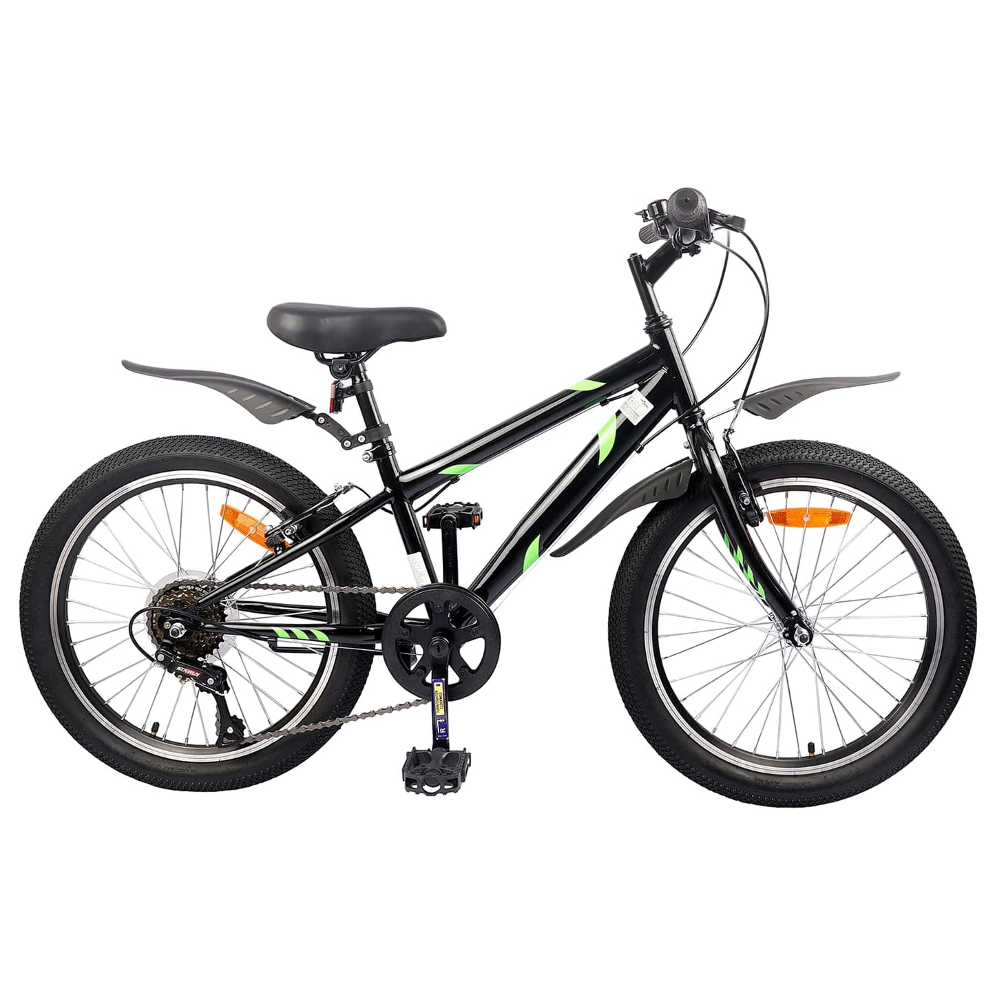 Bicicletta per bambini VidaXL 24 pollici 6 velocità per 8-12 anni nera