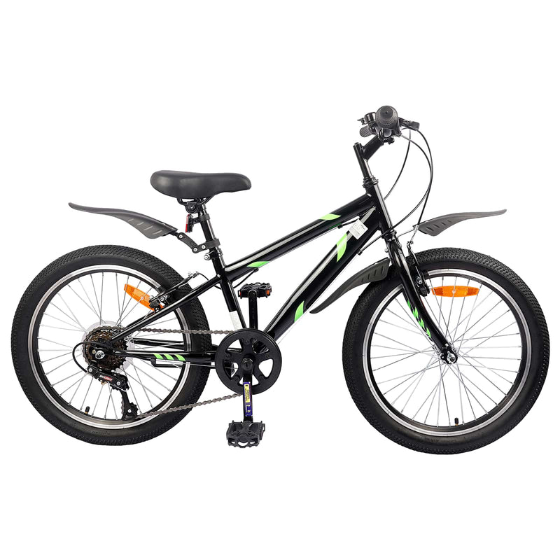 Bicicletta per bambini VidaXL 24 pollici 6 velocità per 8-12 anni nera