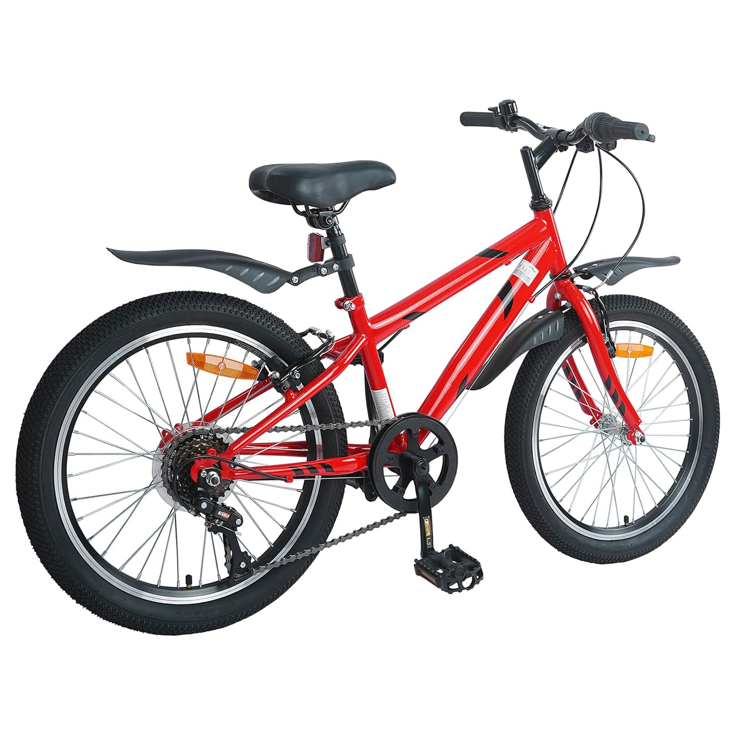Vidaxl kinderfiets 24 inch 6-speed voor 8-12 jaar oud rood