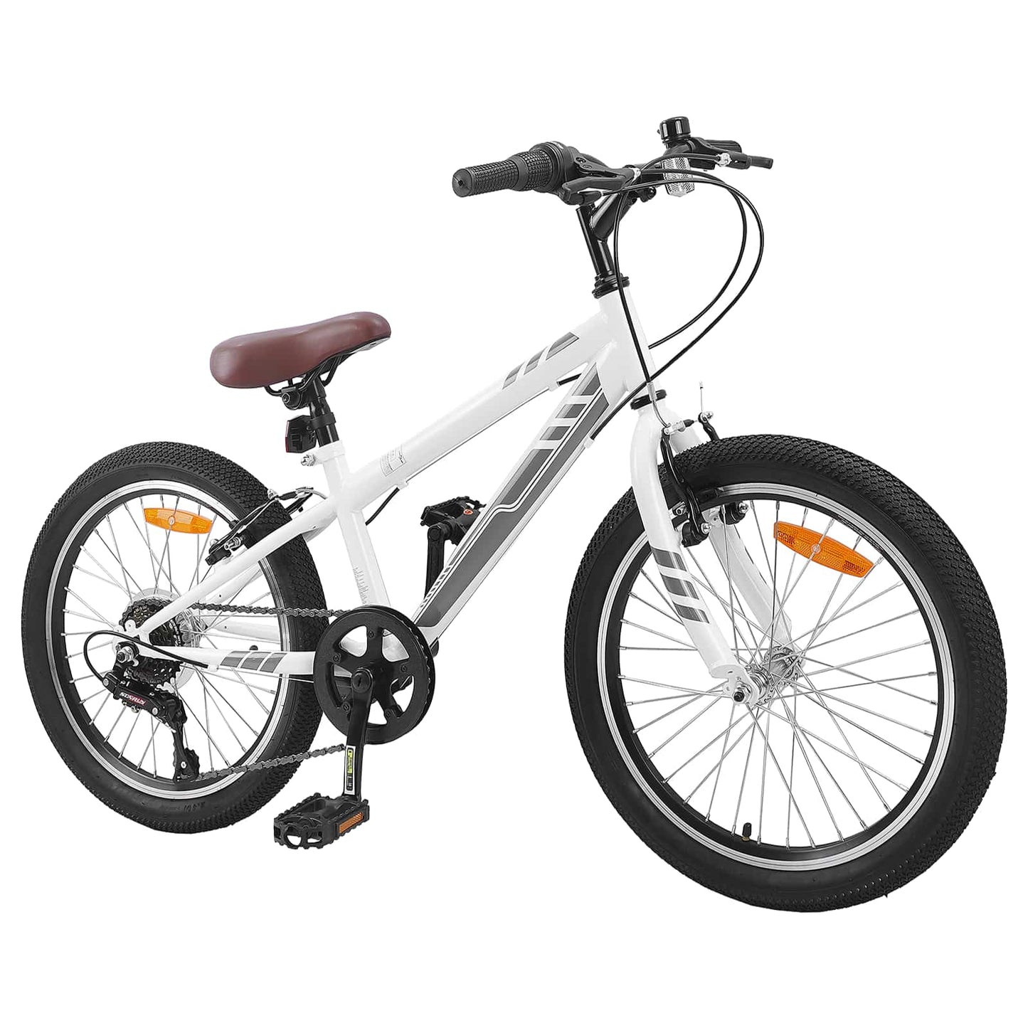Vidaxl mountainbike 24 inch 6-speed voor 8-12 jaar oud wit