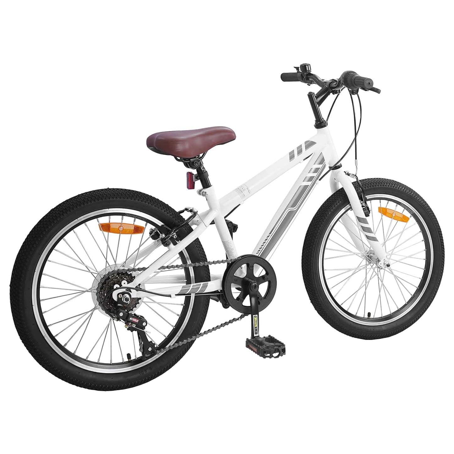 Vidaxl mountainbike 24 inch 6-speed voor 8-12 jaar oud wit