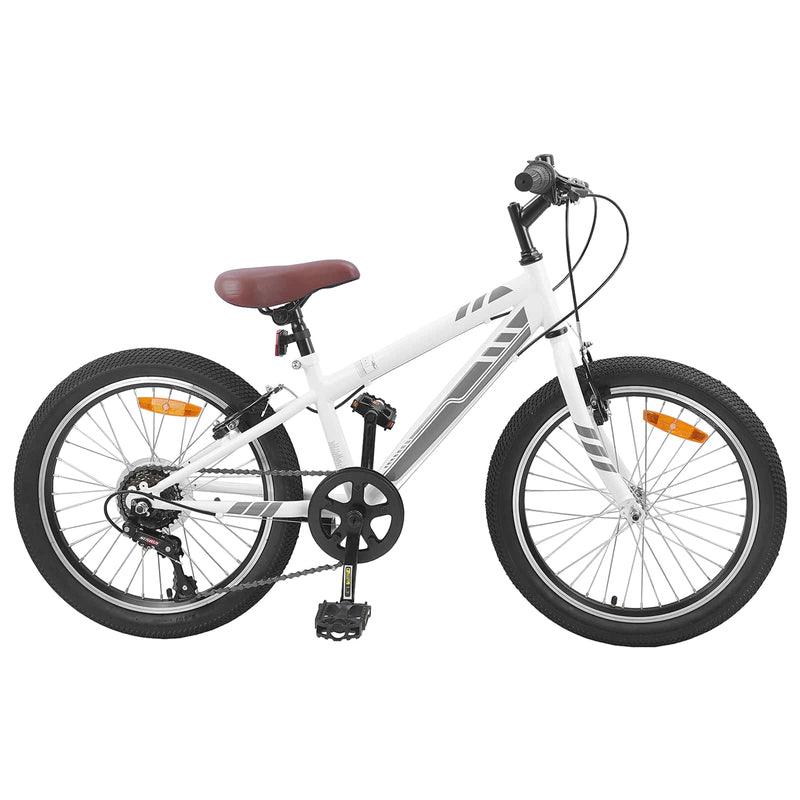 Vidaxl mountainbike 24 inch 6-speed voor 8-12 jaar oud wit
