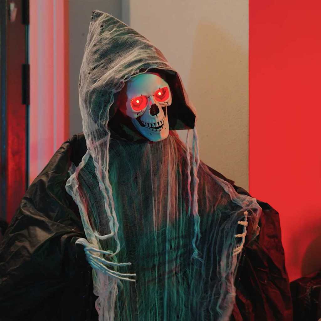 Vidaxl Halloween Grim Reaper nero 60 x 60 x 155 cm poliestere