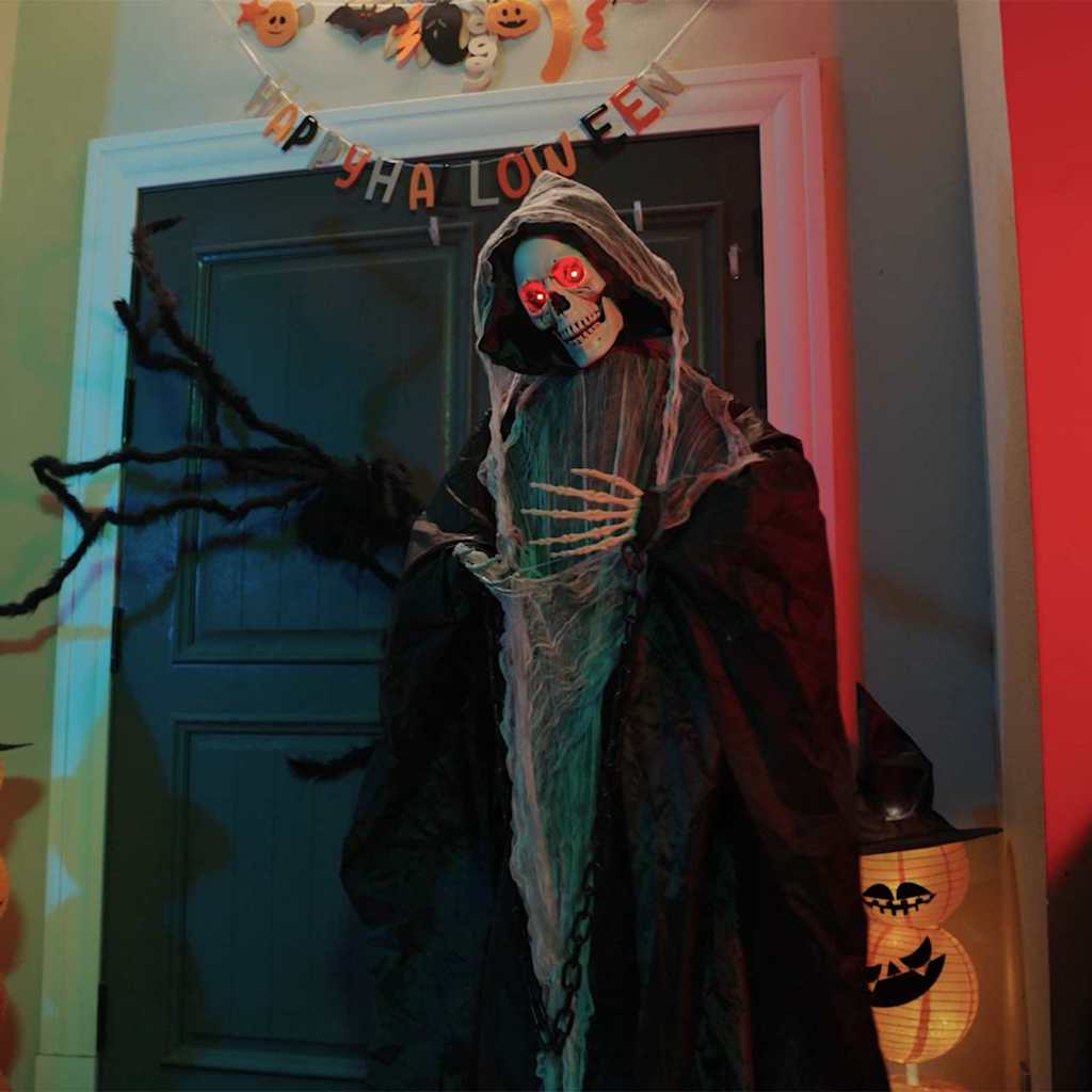 Vidaxl Halloween Grim Reaper nero 60 x 60 x 155 cm poliestere