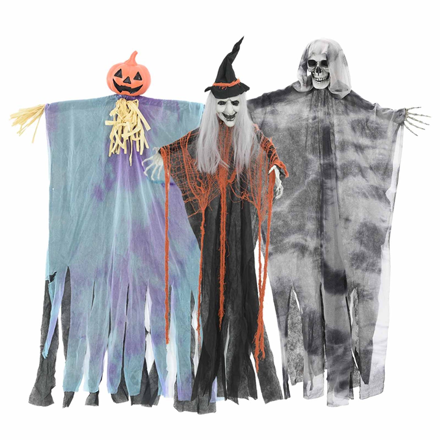 Vidaxl halloween hangende spook 3 pcs multikleur 61 x 97 cm polyester