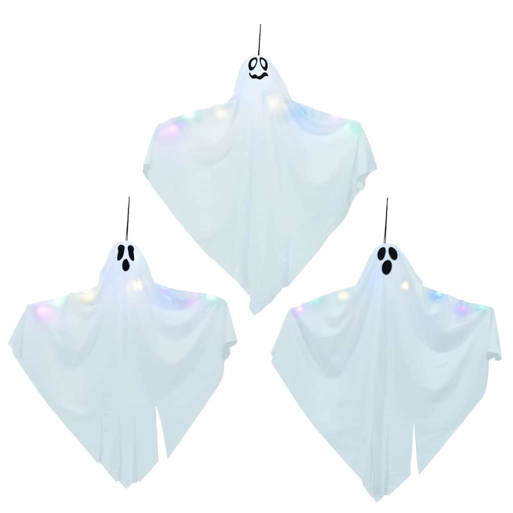 Vidaxl Halloween Fantasmi Appesi 3 Pezzi Bianco 52 x 62 cm in Poliestere