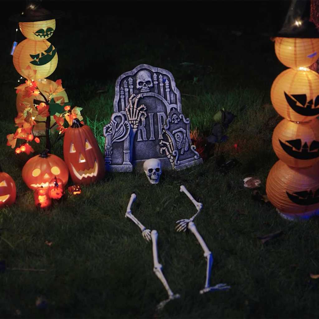 VidaXL Scheletro di Halloween bianco 45,5 x 13 cm in plastica