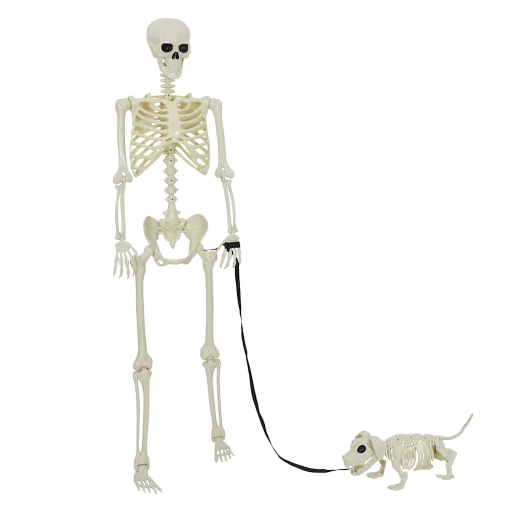 Vidaxl halloween decoratie skelet 2 pcs wit polypropyleen