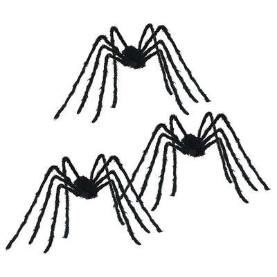 Vidaxl halloween spin decoratie 3 pcs zwart 200 cm polyester en staal